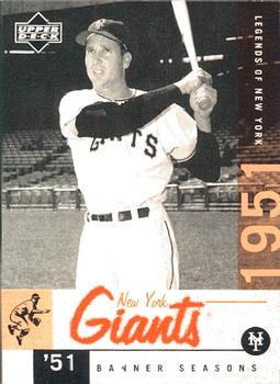 Bobby Thomson #63 Baseball Cards 2001 Upper Deck Legends of NY