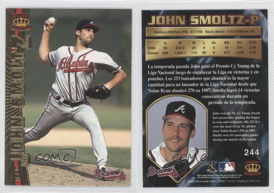 John Smoltz #244 1997 Pacific Crown Collection Baseball
