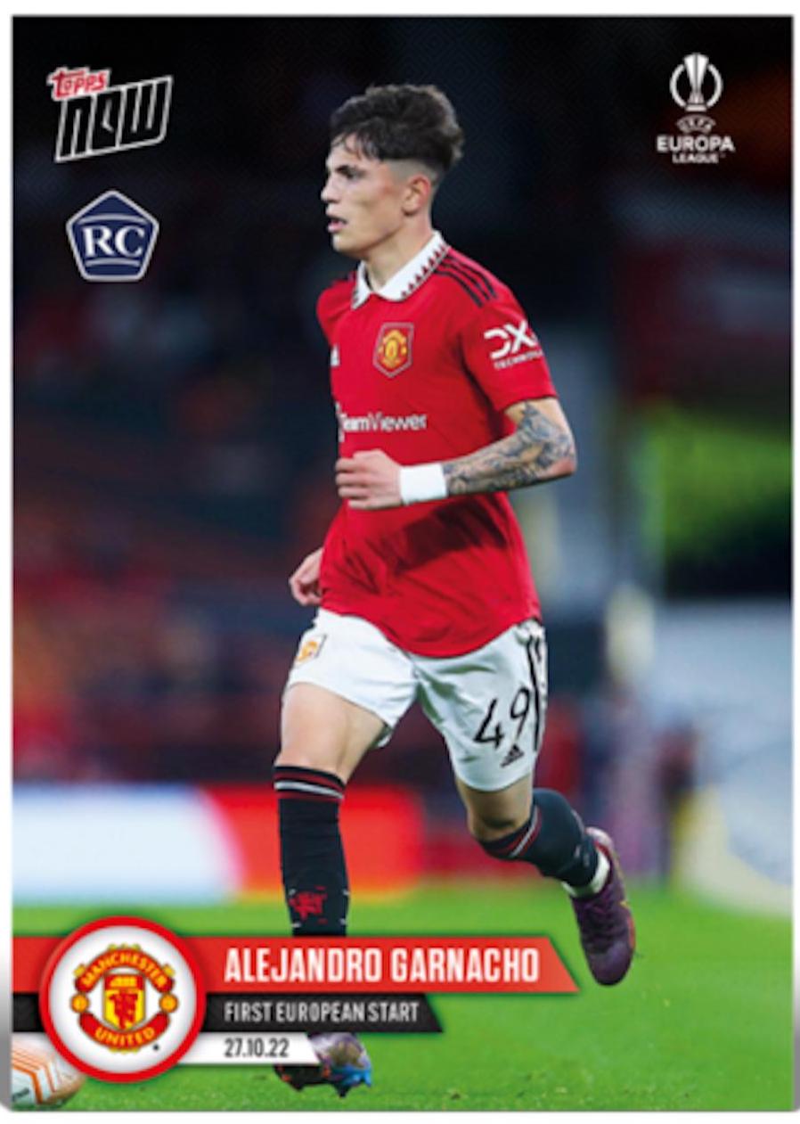 Alejandro Garnacho #18 Soccer Cards 2022 Topps Now UEFA Europa League
