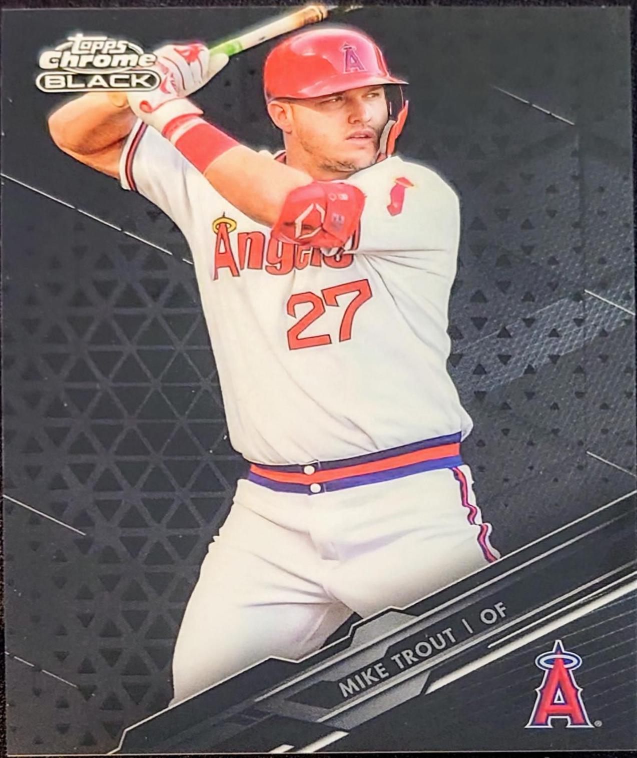 Mike Trout #100 Baseball Cards 2020 Topps Chrome Black