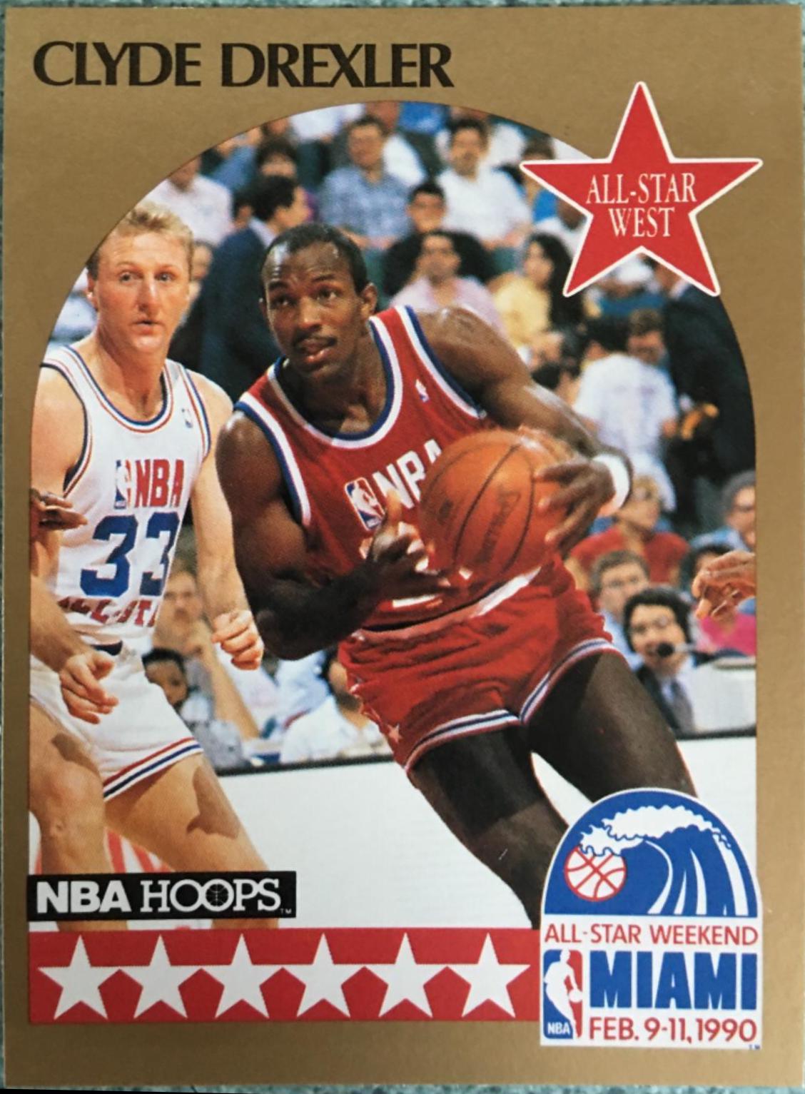 Clyde Drexler All Star #16 Basketball Cards 1990 Hoops