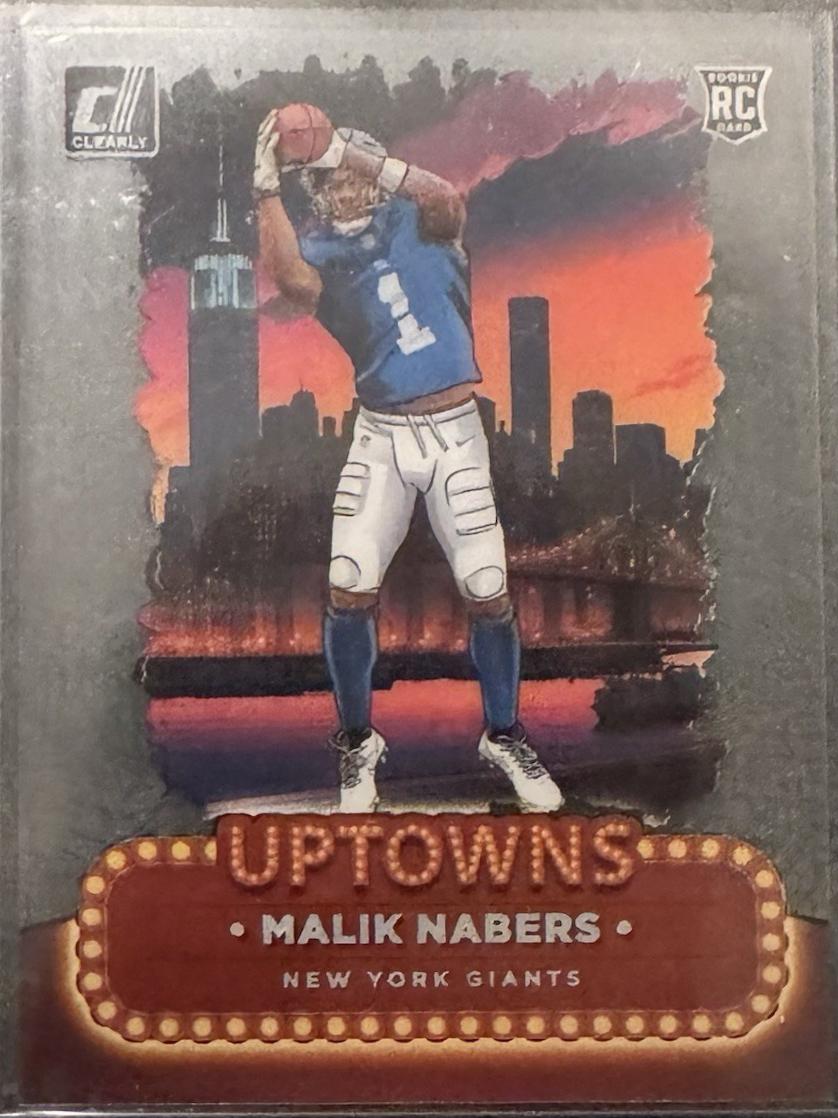 Malik Nabers #6 Football Cards 2024 Clearly Donruss Uptowns