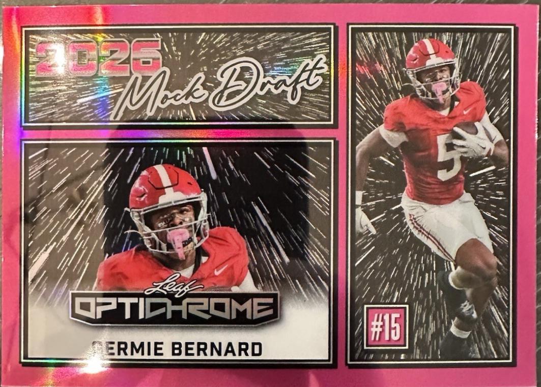 Germie Bernard #MB-9 2025 Leaf Optichrome 2026 Mock Draft Football