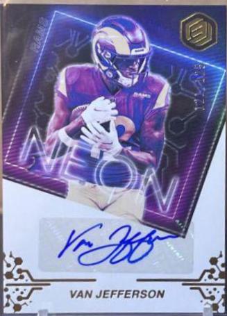 Van Jefferson #NS-VJ Football Cards 2022 Panini Elements Neon Signs Autographs