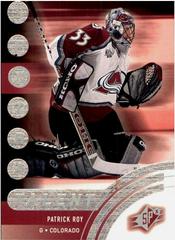 Patrick Roy #83 Hockey Cards 2001 SPx Prices