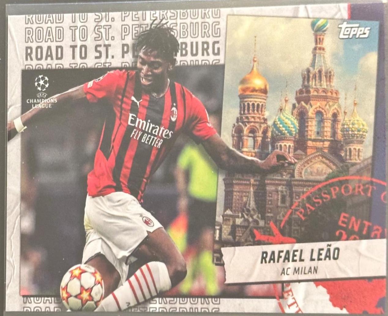 Rafael Leao #RSP-16 Soccer Cards 2021 Topps UEFA Champions League Road to St. Petersburg
