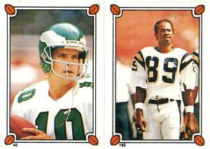 John Teltschik / Wes Chandler #45 / 195 Football Cards 1987 Topps Stickers