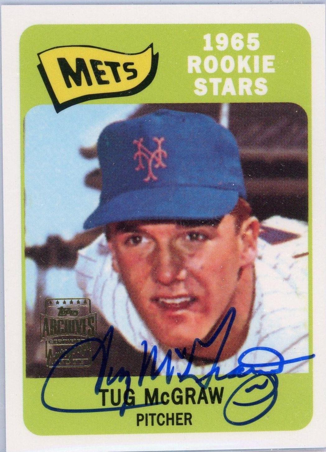 Tug McGraw #46 Baseball Cards 2001 Topps Archives Autographs