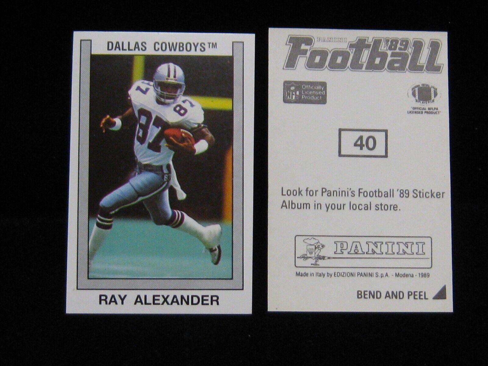 Ray Alexander #40 Football Cards 1989 Panini Sticker