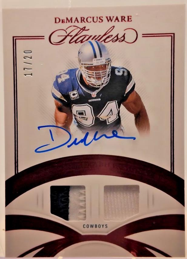 DeMarcus Ware #17 2025 Panini Flawless Football Game Used Memorabilia Signatures