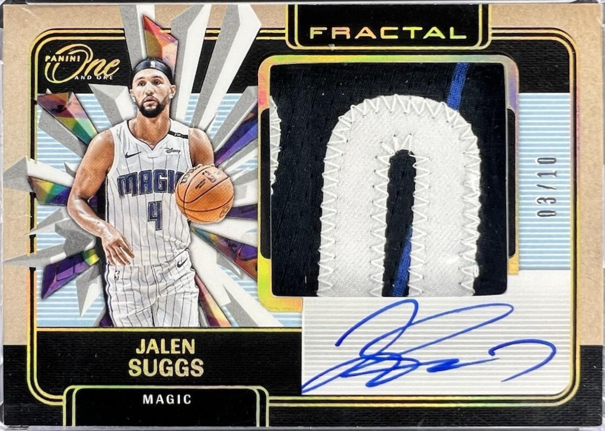 Jalen Suggs #28 2024 Panini One And One Fractal Patch Autograph Basketball