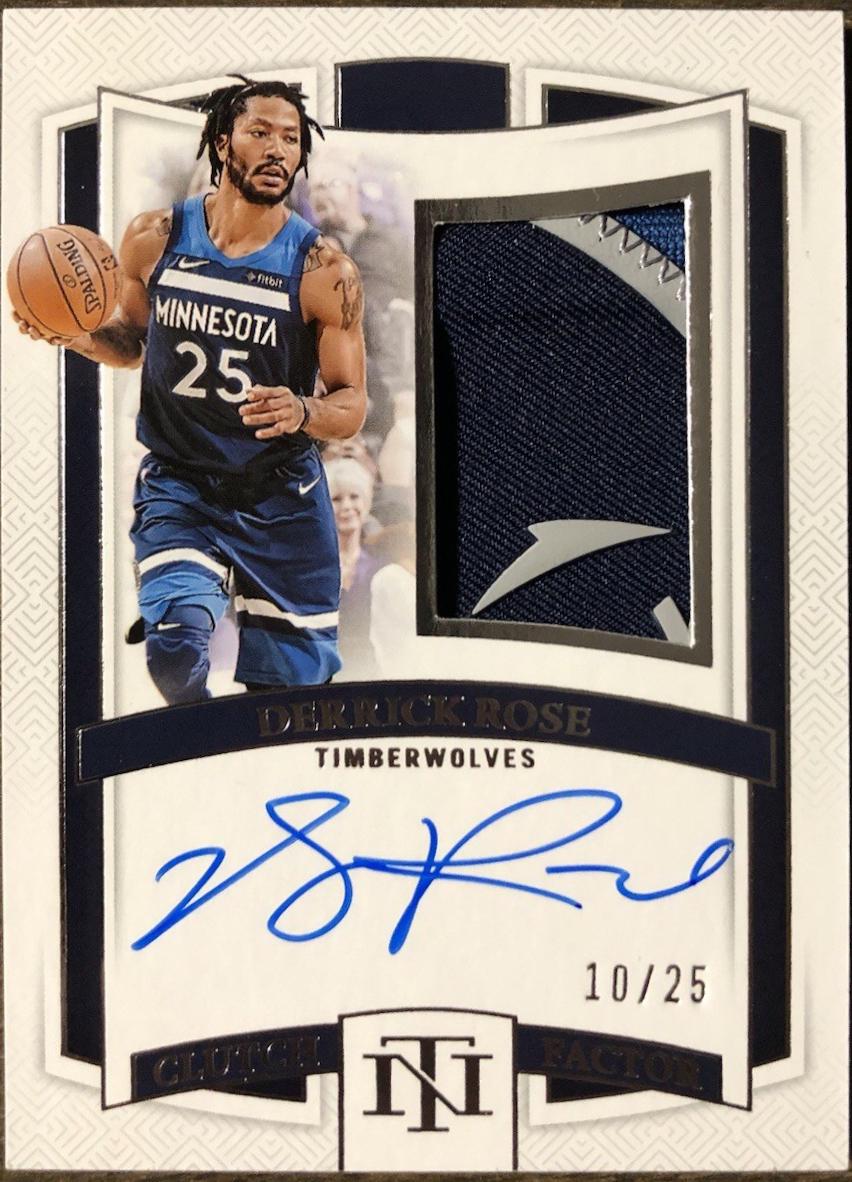 Derrick Rose #30 2024 Panini National Treasures Clutch Factor Signature Basketball