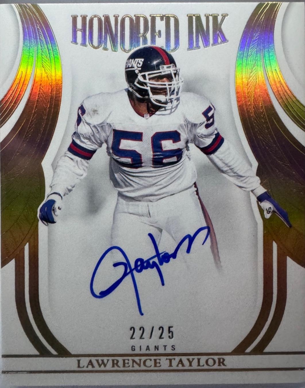 Lawrence Taylor #5 2025 Panini Flawless Football Honored Ink