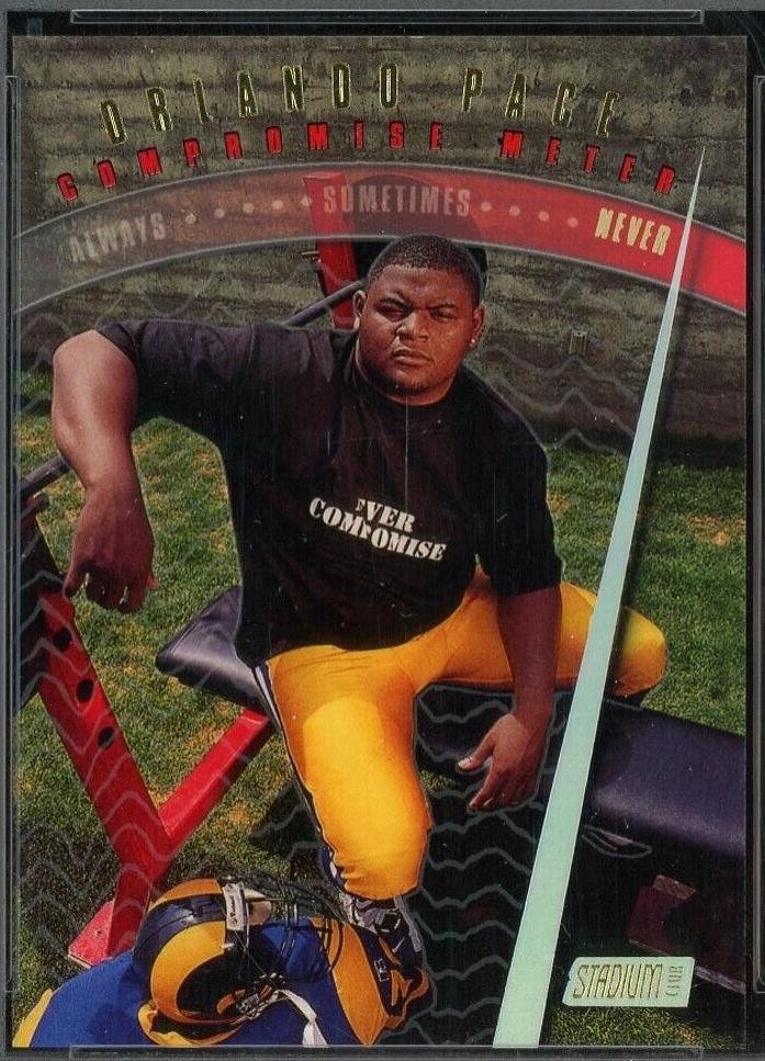 Orlando Pace #NC1 Football Cards 1997 Stadium Club Never Compromise
