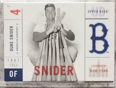 Duke Snider #8 Baseball Cards 2001 Upper Deck Legends of NY