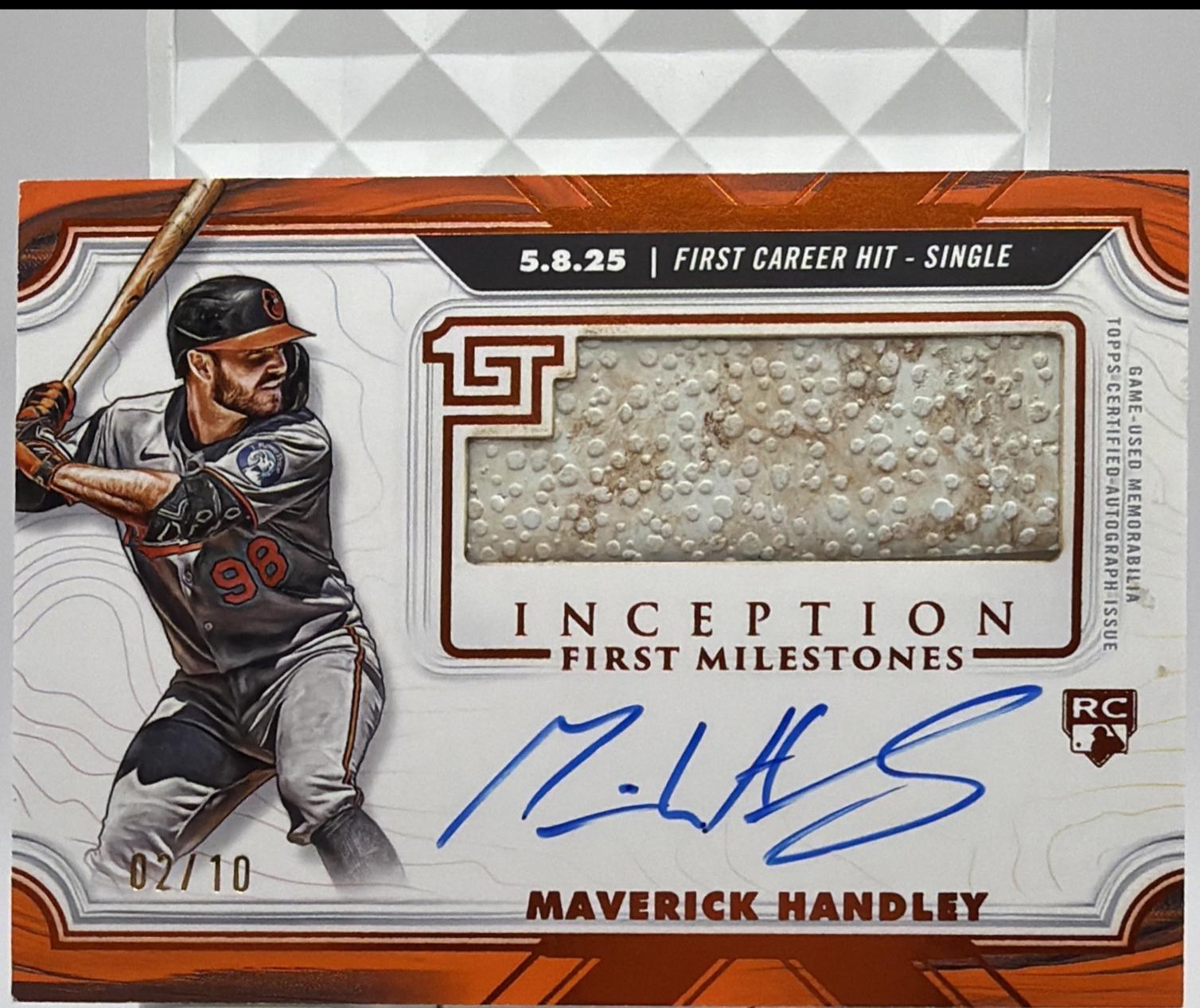 Maverick Handley #FMAR-MHA 2025 Topps Inception MLB First Milestone Autographed Relic