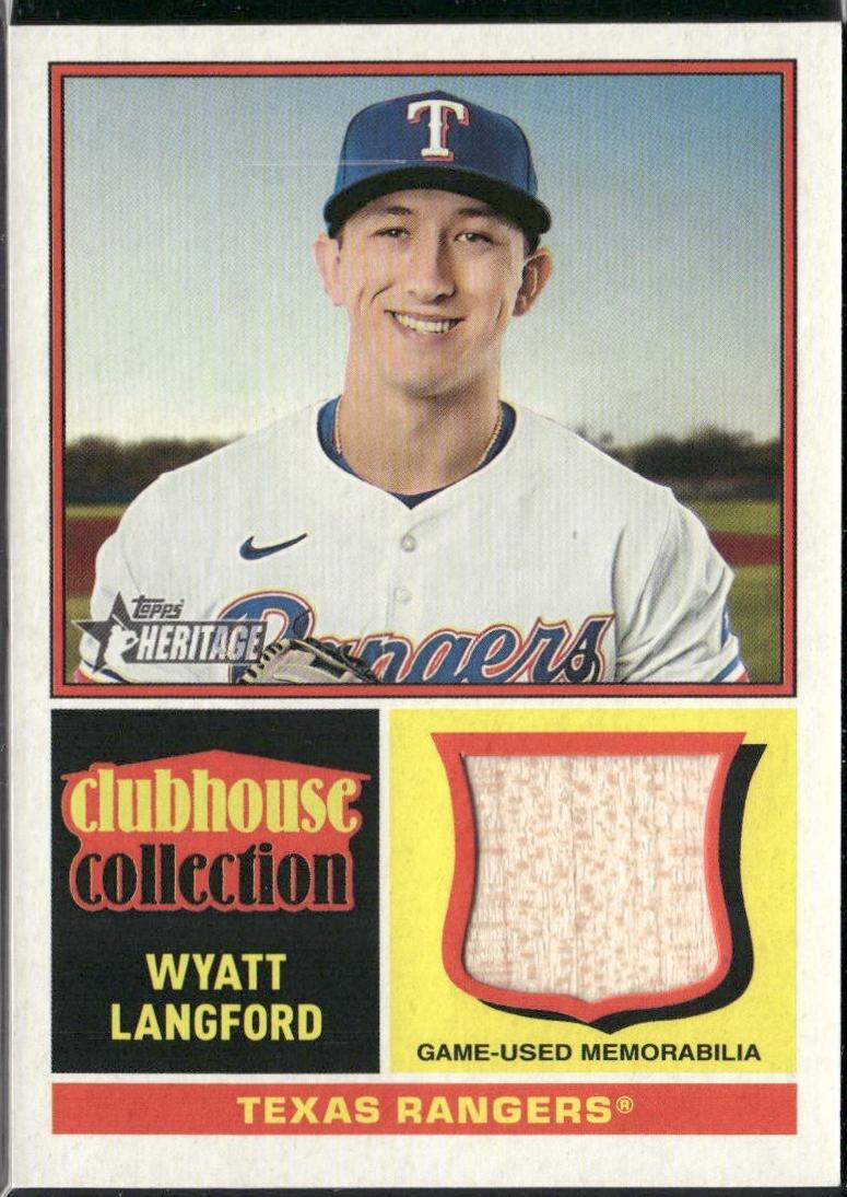 Wyatt Langford #CCR-WL 2025 Topps Heritage Clubhouse Collection Relic Baseball