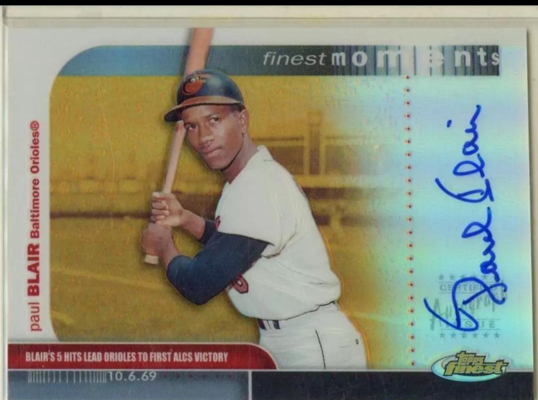 Paul Blair #FMA-PB Baseball Cards 2003 Finest Moments Autographs