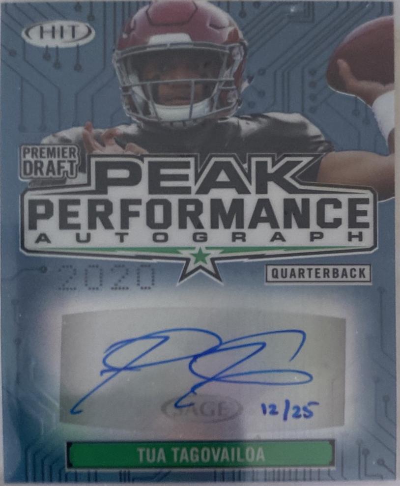 Tua Tagovailoa #PK-TT 2020 Sage Hit Peak Performance Autograph Football