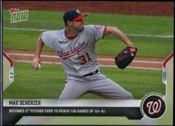 Max Scherzer #189 2021 Topps Now Baseball