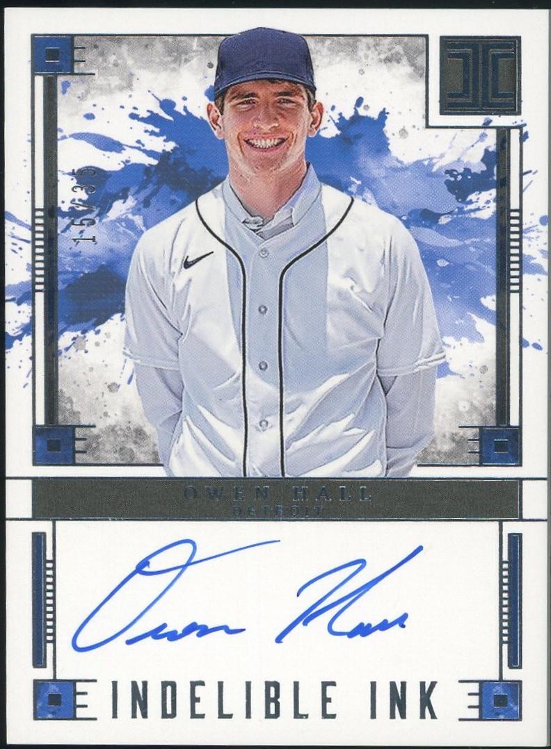 Owen Hall #21 2025 Panini Impeccable Baseball Indelible Ink