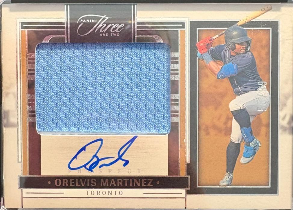 Orelvis Martinez #19 2024 Panini Three and Two Baseball Prospect Jersey Autographs