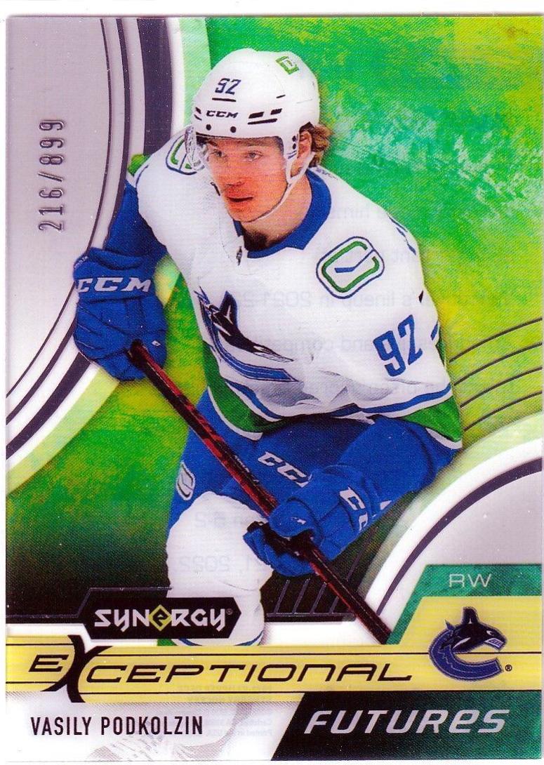 Vasily Podkolzin #EF-VP Hockey Cards 2021 Upper Deck Synergy Exceptional Futures