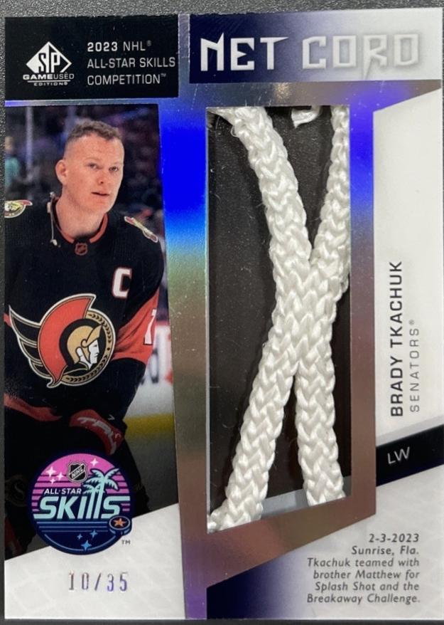 Brady Tkachuk #ASN-BT Hockey Cards 2024 SP Game Used All-Star Game Net Cord Relic
