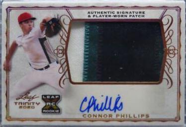 Connor Phillips #PA-CP1 2020 Leaf Trinity Patch Autographs Baseball