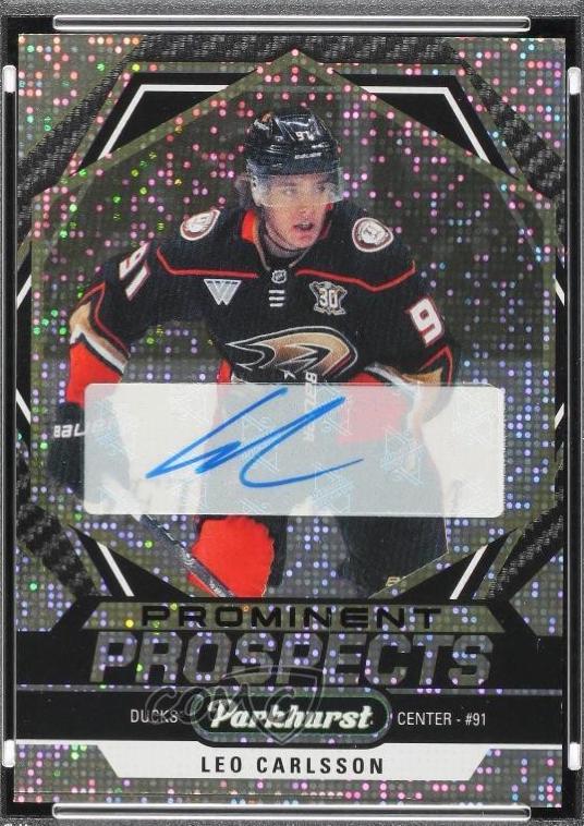 Leo Carlsson #PP-LC 2023 Parkhurst Prominent Prospects Gold Autograph Hockey