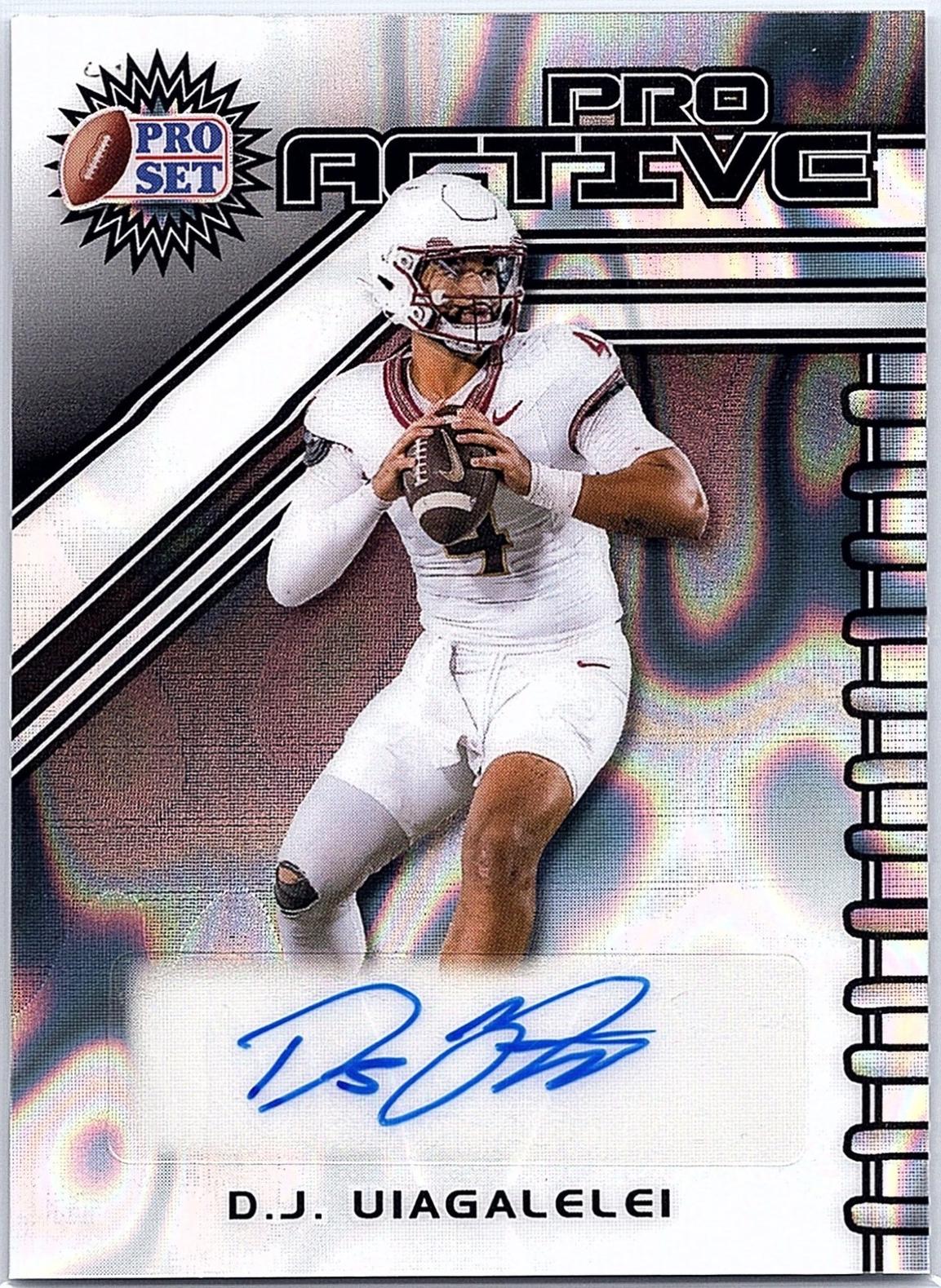 D.J. Uiagalelei #PA-DJU 2025 Leaf Pro Set Metal Pro Active Autograph Football