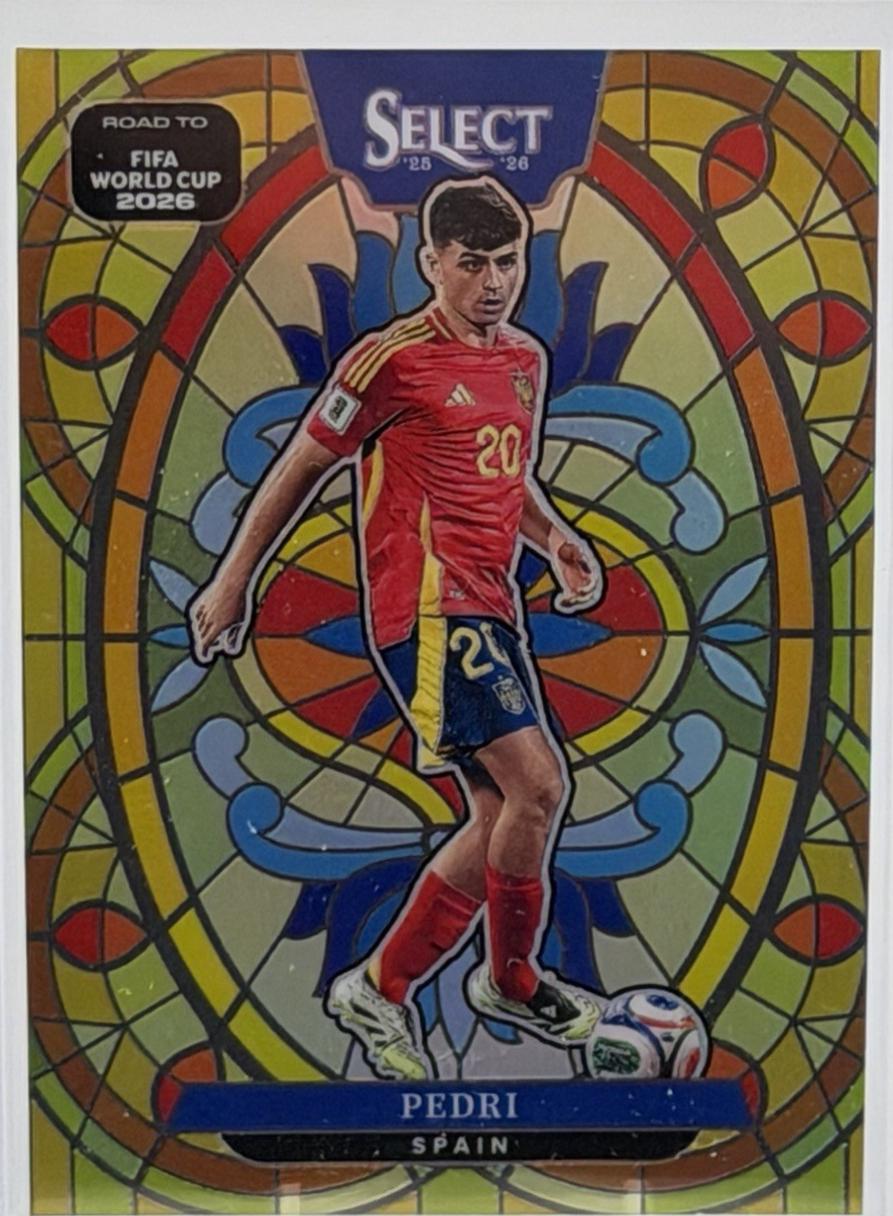 Pedri #16 2025 Panini Select Road To FIFA Stained Glass