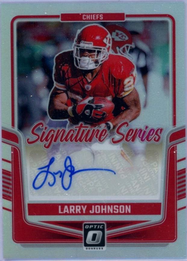 Larry Johnson #SSH-LJN Football Cards 2024 Panini Donruss Optic Signature Series Holo