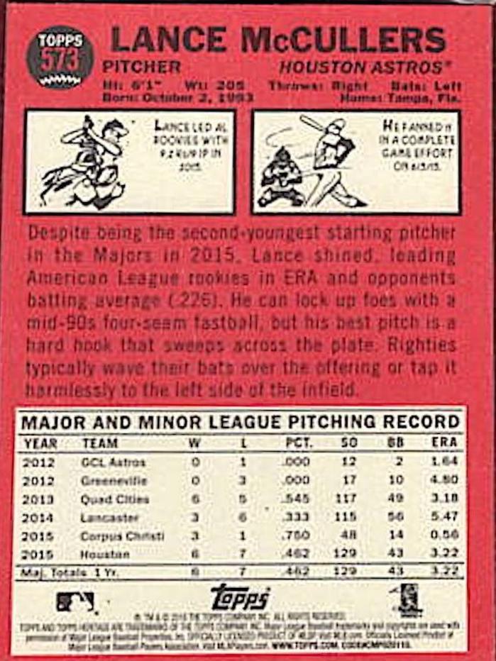 Lance McCullers [Gum Stained Back] #573