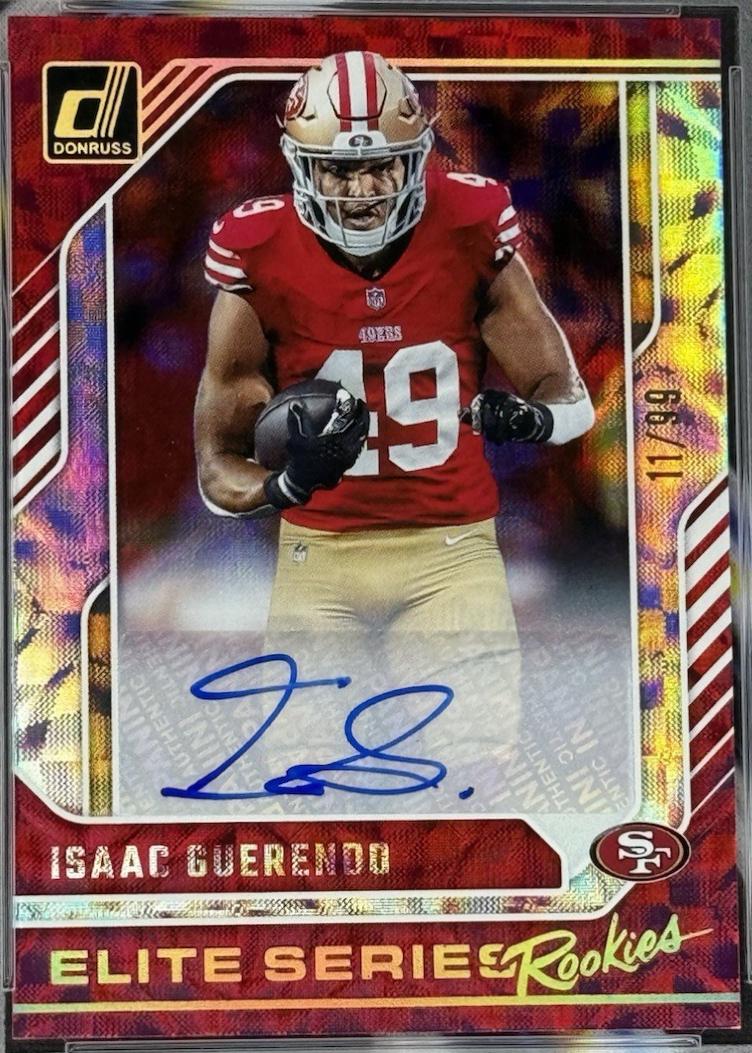 Isaac Guerendo #27 Football Cards 2024 Panini Donruss The Elite Series Rookies Autograph