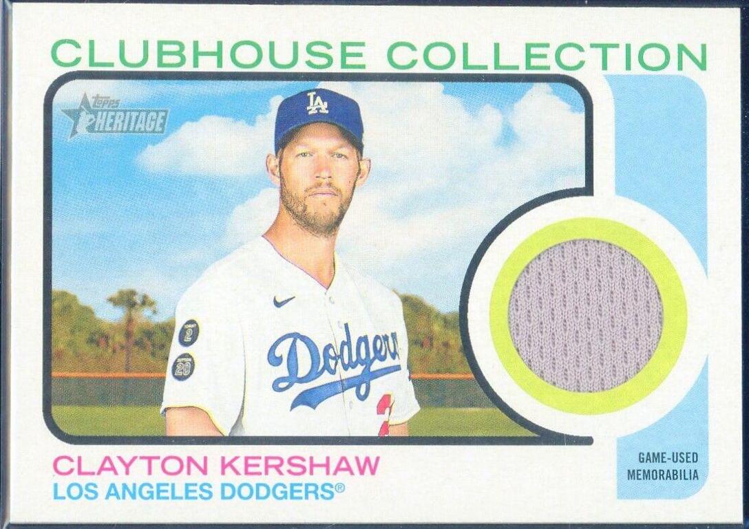 Clayton Kershaw #CC-CK Baseball Cards 2022 Topps Heritage Clubhouse Collection Relics