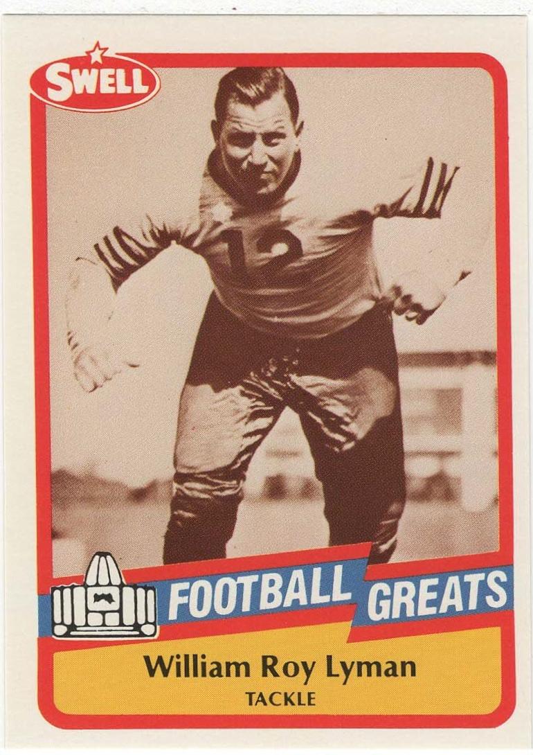 William Roy Lyman #20 Football Cards 1989 Swell Greats