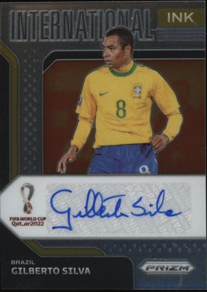 Gilberto Silva Soccer Cards 2022 Panini Prizm World Cup International Ink Autograph