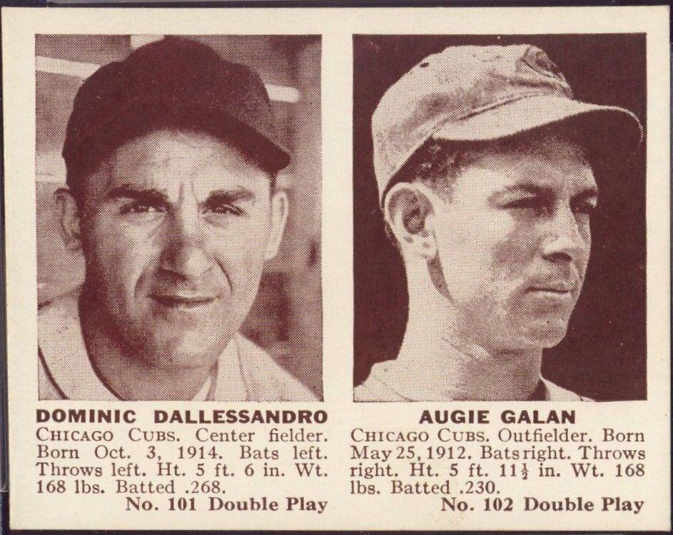 D. Dallessandro, Augie Galan Baseball Cards 1941 Double Play