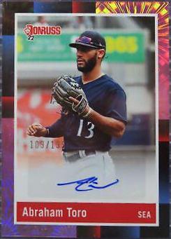 Abraham Toro #R88S-AT Baseball Cards 2022 Panini Donruss Retro 1988 Signatures