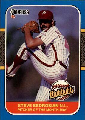 Steve Bedrosian #9 Baseball Cards 1987 Donruss Highlights