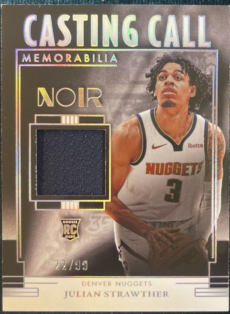 Julian Strawther #CCM-JST Basketball Cards 2023 Panini Noir Casting Call Memorabilia