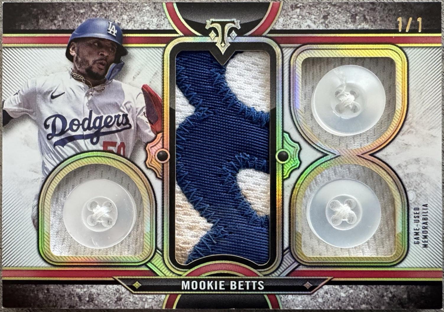 Mookie Betts #BUPR-MB Baseball Cards 2024 Topps Triple Threads Buttoned Up