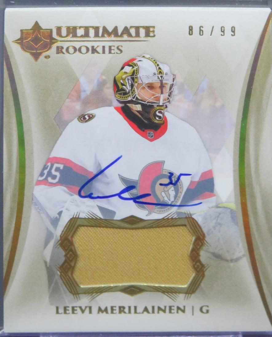 Leevi Merilainen #URS-LM Hockey Cards 2023 Upper Deck Ultimate Collection Rookie Signature
