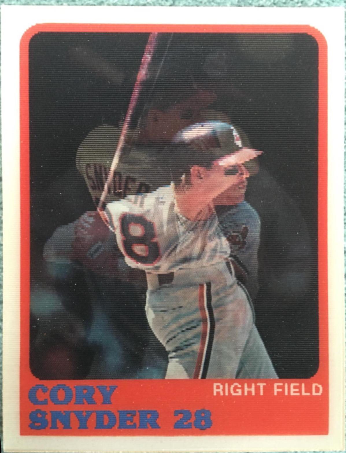 Cory Snyder #29 Baseball Cards 1987 Sportflics