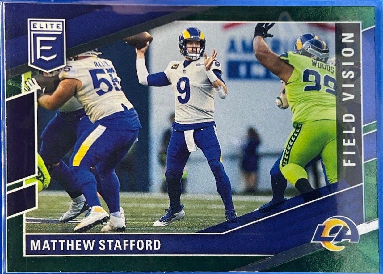 Matthew Stafford #FV1 Football Cards 2022 Panini Donruss Elite Field Vision