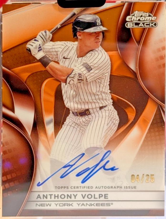 Anthony Volpe #CBA-AV Baseball Cards 2025 Topps Chrome Black Autograph
