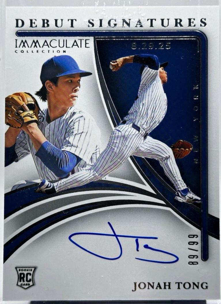 Jonah Tong #2 2026 Panini Immaculate Debut Signatures Baseball