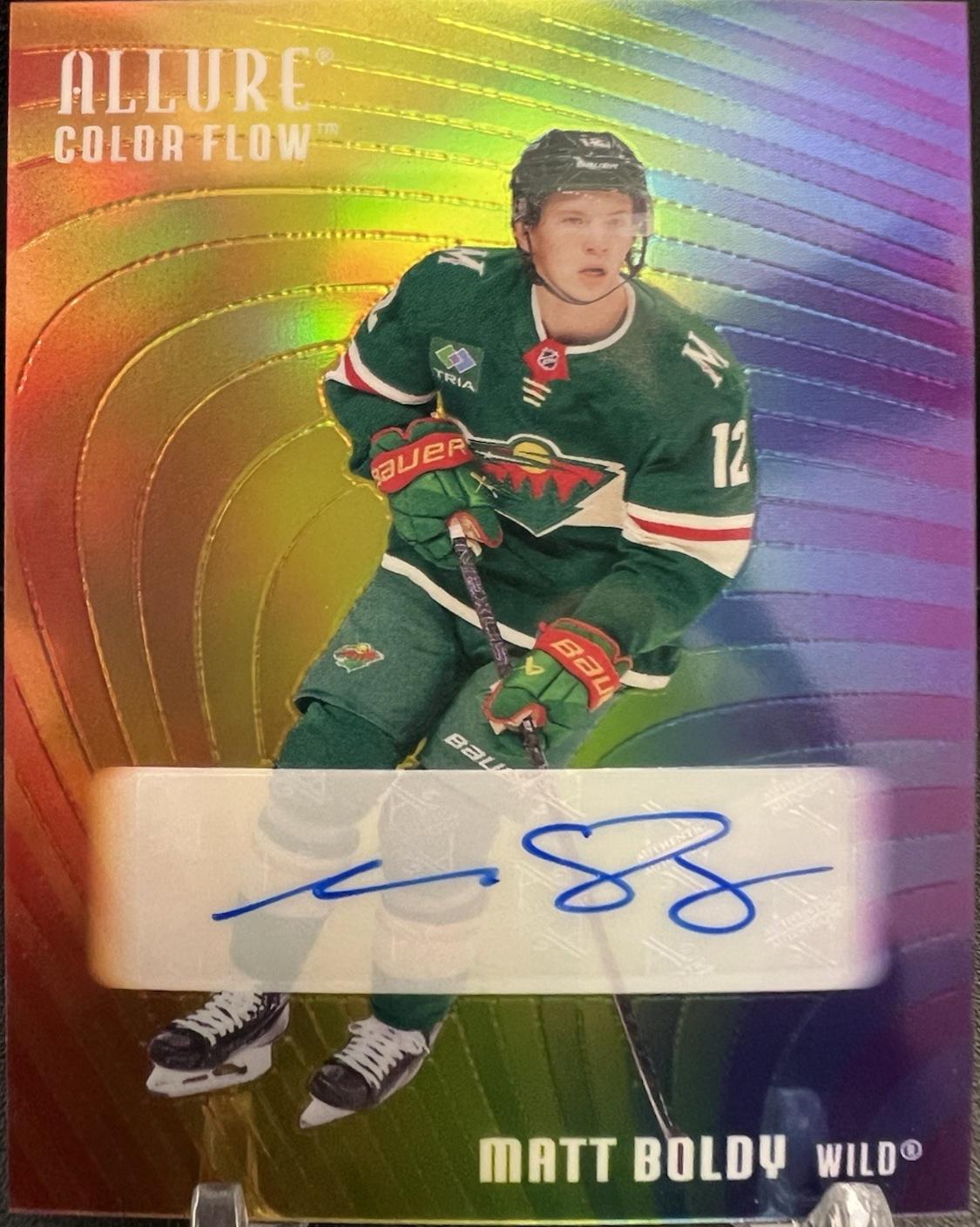 Matt Boldy #RA-MB 2025 Upper Deck Allure Color Flow Full Rainbow Autograph Hockey