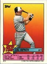 Cal Ripken Jr., Johnson, Gonzalez Baseball Cards 1989 Topps Stickers Super Star Backs